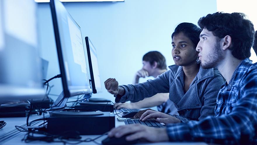 students using a computer